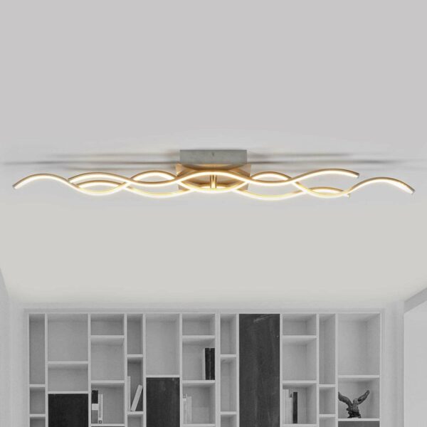 3-lamppuinen LED-kattovalaisin Safia aaltomuotoilu