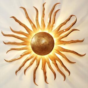 Lumoava seinävalaisin Aurinko kulta 70 cm