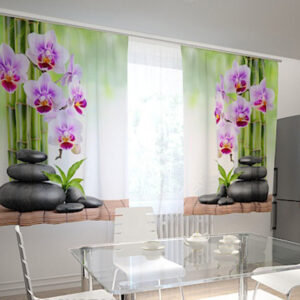 Pimennysverho ORCHIDS AND STONES IN THE KITCHEN 200x120 cm