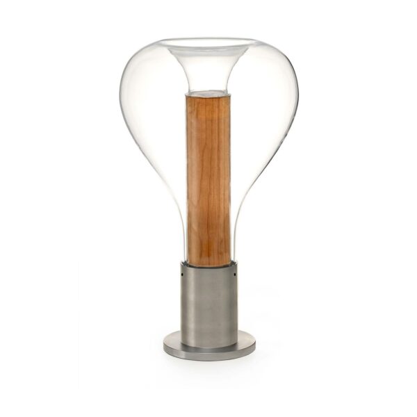 LZF Eris -LED-pöytälamppu lasi, alumiini/kirsikka