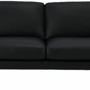 Classic 3-istuttava sohva musta nahka, jalka J-138 musta