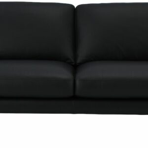 Classic 3-istuttava sohva musta nahka, jalka J-138T tammi