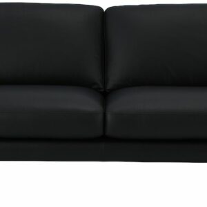 Classic 3-istuttava sohva musta nahka, jalka J-173MM mustametalli